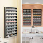 Karl Home White 10 Layers Wall Mount Nail Polish Organizer Rack with Acrylic Baffle