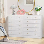 Karl Home 6-Drawer White Particle Board 25.98in. W Chest of Drawer