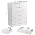 Karl Home 6-Drawer White Particle Board 25.98in. W Chest of Drawer