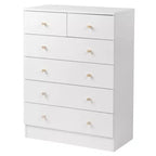 Karl Home 6-Drawer White Particle Board 25.98in. W Chest of Drawer