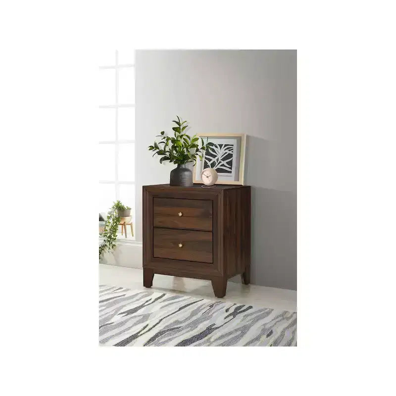 Coaster,Welsley 2-drawer Nightstand Bedside Table Walnut