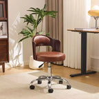 Karl Home | Ring-Shaped Wooden Back Office Chair With Foot Spikes And Wheels
