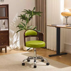 Karl Home | Ring-Shaped Wooden Back Office Chair With Foot Spikes And Wheels