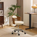Karl Home | Ring-Shaped Wooden Back Office Chair With Foot Spikes And Wheels