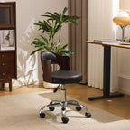 Karl Home | Ring-Shaped Wooden Back Office Chair With Foot Spikes And Wheels