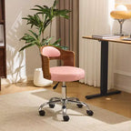 Karl Home | Ring-Shaped Wooden Back Office Chair With Foot Spikes And Wheels