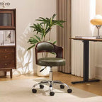 Karl Home | Ring-Shaped Wooden Back Office Chair With Foot Spikes And Wheels
