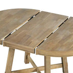 5 Piece Farmhouse Dining Table Set, Wood Round Extendable Dining Table and 4 Upholstered Chairs