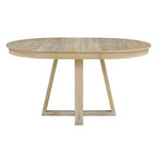 5 Pieces Extendable Dining Set for 4, Round Table with Leaf and 4 Upholstered Chairs