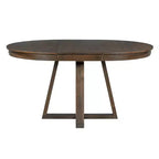 5 Pieces Extendable Dining Set for 4, Round Table with Leaf and 4 Upholstered Chairs