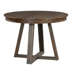 5 Pieces Extendable Dining Set for 4, Round Table with Leaf and 4 Upholstered Chairs