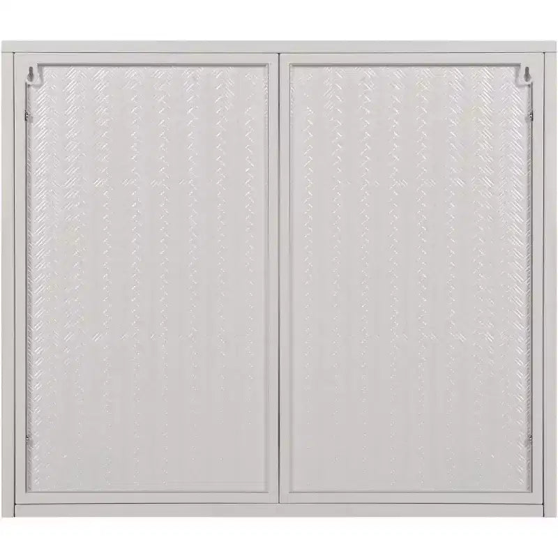 27.56 Double Glass Door Wall Cabinet, Kitchen Display Cabinet, Modern Minimalist Style, Three-Tier Storage, Iron & Tempered Glass, Easy Assembly