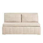 Mjkone W62inch Pull Out Sofa Bed, 3-in-1 Modern Pull Out Leathaire Fabric Sleeper Sofa Couch,Chaise Lounge