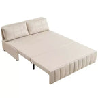 Mjkone W62inch Pull Out Sofa Bed, 3-in-1 Modern Pull Out Leathaire Fabric Sleeper Sofa Couch,Chaise Lounge