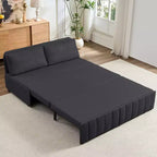 Mjkone W62inch Pull Out Sofa Bed, 3-in-1 Modern Pull Out Leathaire Fabric Sleeper Sofa Couch,Chaise Lounge