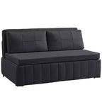 Mjkone W62inch Pull Out Sofa Bed, 3-in-1 Modern Pull Out Leathaire Fabric Sleeper Sofa Couch,Chaise Lounge