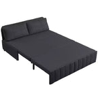 Mjkone W62inch Pull Out Sofa Bed, 3-in-1 Modern Pull Out Leathaire Fabric Sleeper Sofa Couch,Chaise Lounge