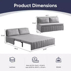 Mjkone W62inch Pull Out Sofa Bed, 3-in-1 Modern Pull Out Leathaire Fabric Sleeper Sofa Couch,Chaise Lounge