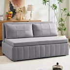 Mjkone W62inch Pull Out Sofa Bed, 3-in-1 Modern Pull Out Leathaire Fabric Sleeper Sofa Couch,Chaise Lounge