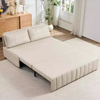 Mjkone W62inch Pull Out Sofa Bed, 3-in-1 Modern Pull Out Leathaire Fabric Sleeper Sofa Couch,Chaise Lounge