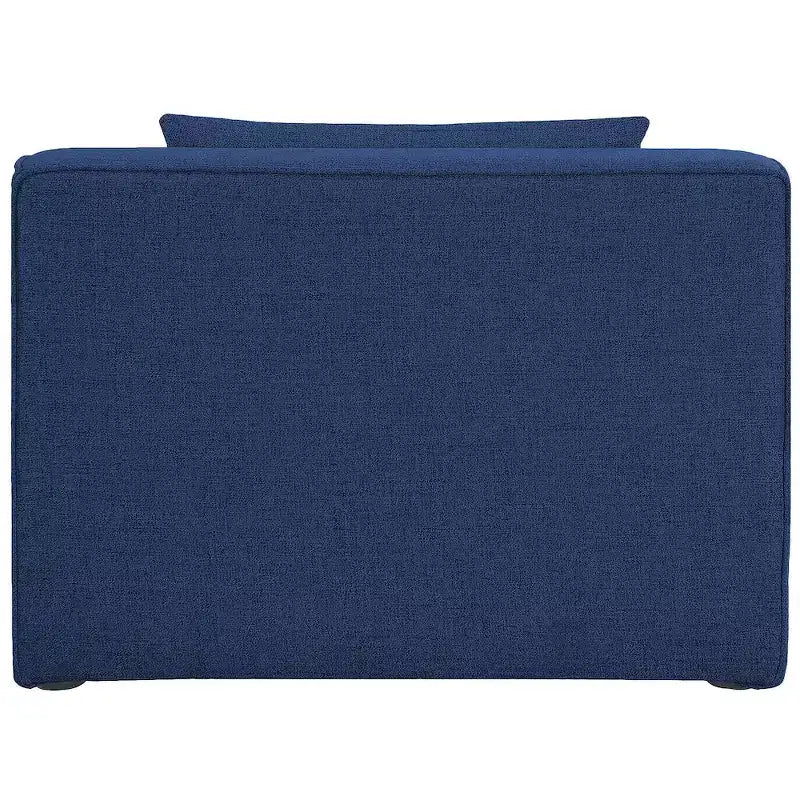 Meridian Furniture,Cube Navy Durable Linen Textured Armless Chair