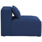 Meridian Furniture,Cube Navy Durable Linen Textured Armless Chair