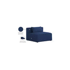 Meridian Furniture,Cube Navy Durable Linen Textured Armless Chair
