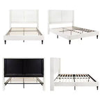 GDFStudio Winfred Boucle Upholstered Wood Bed with 55 Wingback Headboard