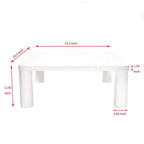 Modern Square Coffee Table with Rounded Corners, MDF Cream White Coffee Table, Easy to Assemble Living Room Center Table,Sturdy Sofa Table for Home