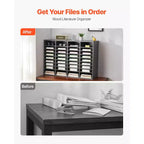 VEVOR Literature Organizer, 36 Compartments Office Mailbox with Adjustable Shelves, Wooden Mailbox Sorter Medium Density Fiberboard, Grey