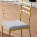 Modern Bar Stools with Backrest, Counter Height Bar Chairs with Footrest, Upholstered Metal Barstools for Kitchen Island, Dining Room