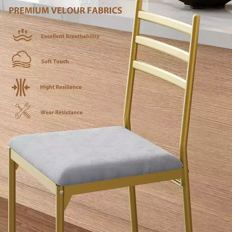 Modern Bar Stools with Backrest, Counter Height Bar Chairs with Footrest, Upholstered Metal Barstools for Kitchen Island, Dining Room