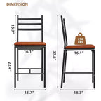 Modern Bar Stools with Backrest, Counter Height Bar Chairs with Footrest, Upholstered Metal Barstools for Kitchen Island, Dining Room
