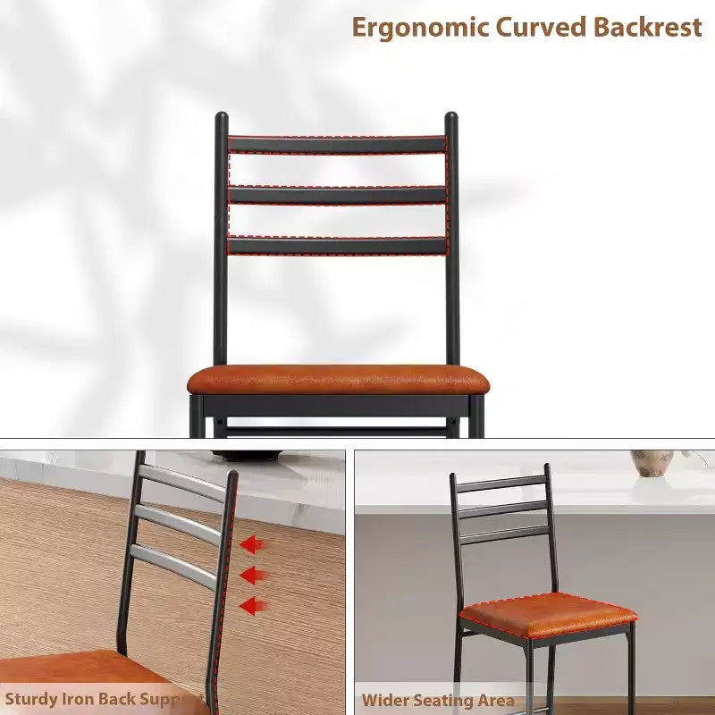 Modern Bar Stools with Backrest, Counter Height Bar Chairs with Footrest, Upholstered Metal Barstools for Kitchen Island, Dining Room