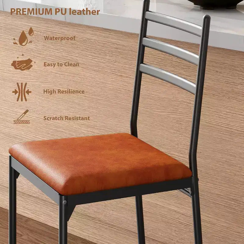 Modern Bar Stools with Backrest, Counter Height Bar Chairs with Footrest, Upholstered Metal Barstools for Kitchen Island, Dining Room