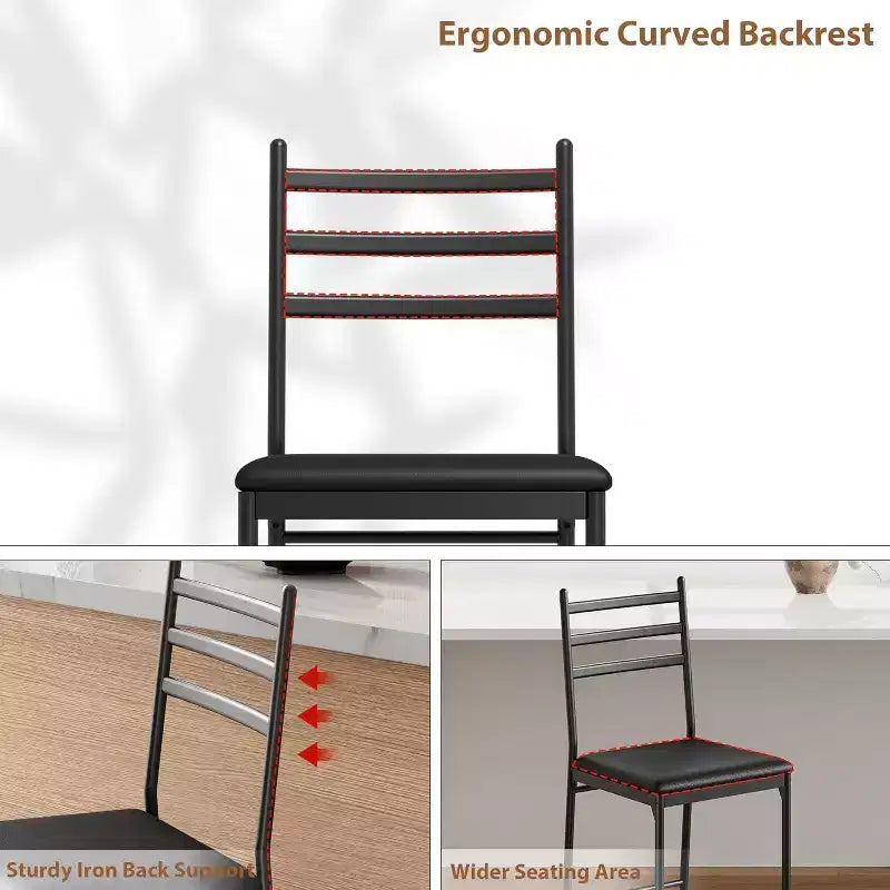 Modern Bar Stools with Backrest, Counter Height Bar Chairs with Footrest, Upholstered Metal Barstools for Kitchen Island, Dining Room