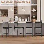 Modern Bar Stools with Backrest, Counter Height Bar Chairs with Footrest, Upholstered Metal Barstools for Kitchen Island, Dining Room