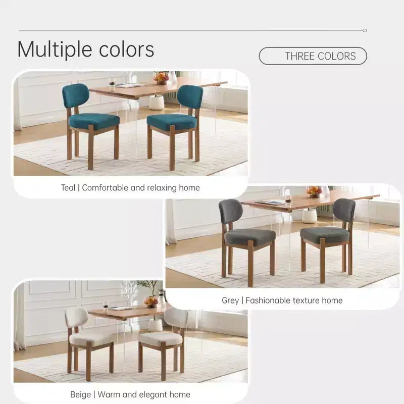 PexFix Wooden Dining Chairs Set of 2 Modern Fabric Upholstered Dining Room Chair Kitchen Chairs Farmhouse Dinner Chair for Kitchen Dining Room Teal