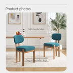 PexFix Wooden Dining Chairs Set of 2 Modern Fabric Upholstered Dining Room Chair Kitchen Chairs Farmhouse Dinner Chair for Kitchen Dining Room Teal