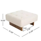 Christopher Knight Home Joren Modern Rubberwood Linen Upholstered Tufted Square Ottoman