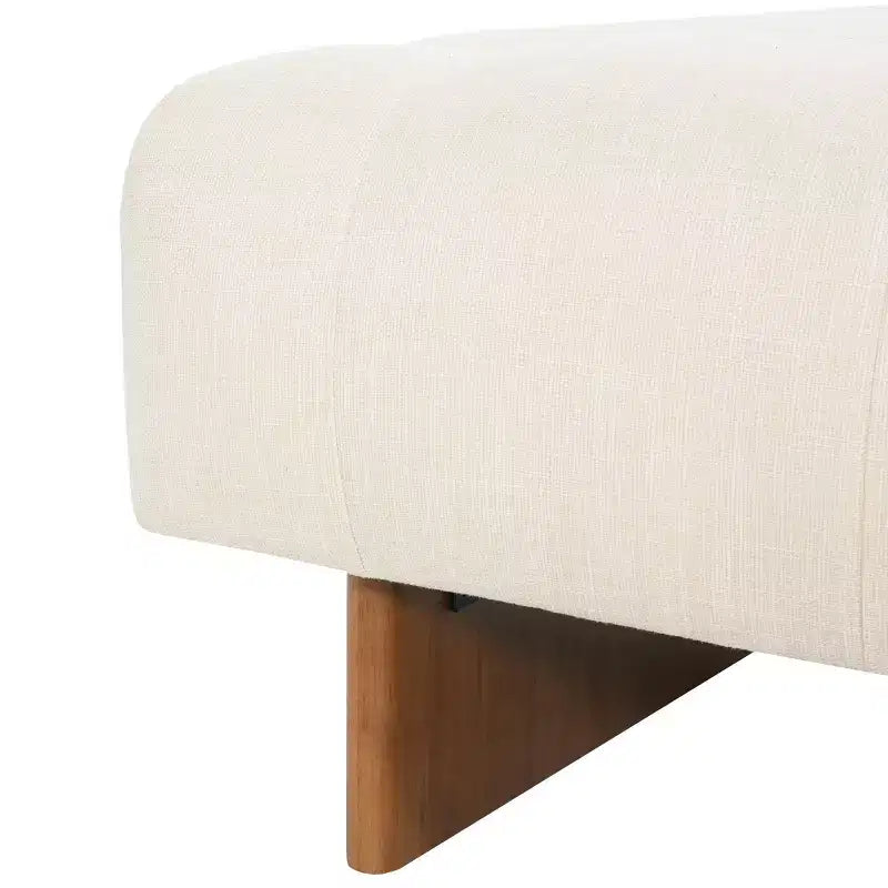 Christopher Knight Home Joren Modern Rubberwood Linen Upholstered Tufted Square Ottoman