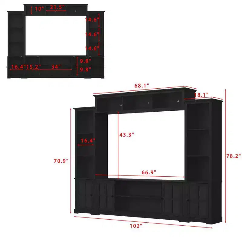 Famapy Entryway Mudroom Cabinet,Farmhouse Hallway Storage Wall Unit,Display Cabinet,Adjustable Shelves,Kitchen Pantry Organizer for Wine&Spices