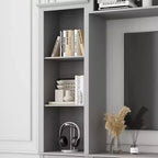 Famapy Entryway Mudroom Cabinet,Farmhouse Hallway Storage Wall Unit,Display Cabinet,Adjustable Shelves,Kitchen Pantry Organizer for Wine&Spices