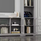Famapy Entryway Mudroom Cabinet,Farmhouse Hallway Storage Wall Unit,Display Cabinet,Adjustable Shelves,Kitchen Pantry Organizer for Wine&Spices