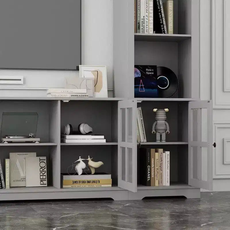 Famapy Entryway Mudroom Cabinet,Farmhouse Hallway Storage Wall Unit,Display Cabinet,Adjustable Shelves,Kitchen Pantry Organizer for Wine&Spices