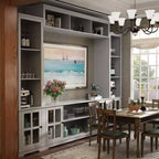 Famapy Entryway Mudroom Cabinet,Farmhouse Hallway Storage Wall Unit,Display Cabinet,Adjustable Shelves,Kitchen Pantry Organizer for Wine&Spices