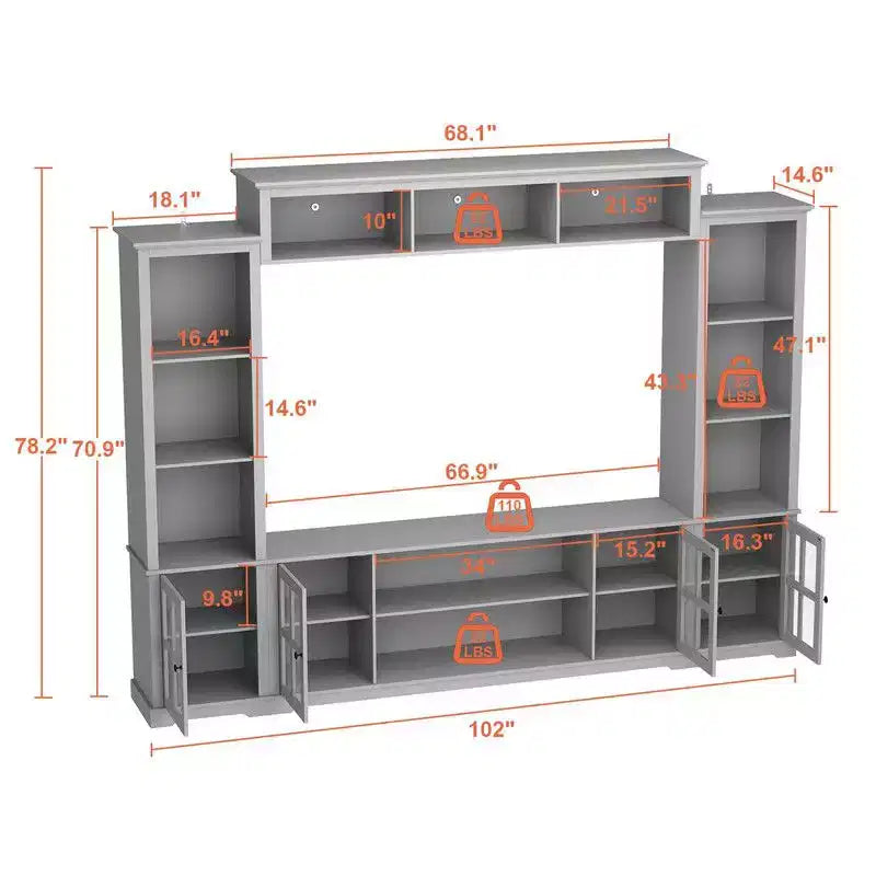 Famapy Entryway Mudroom Cabinet,Farmhouse Hallway Storage Wall Unit,Display Cabinet,Adjustable Shelves,Kitchen Pantry Organizer for Wine&Spices