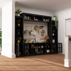 Famapy Entryway Mudroom Cabinet,Farmhouse Hallway Storage Wall Unit,Display Cabinet,Adjustable Shelves,Kitchen Pantry Organizer for Wine&Spices