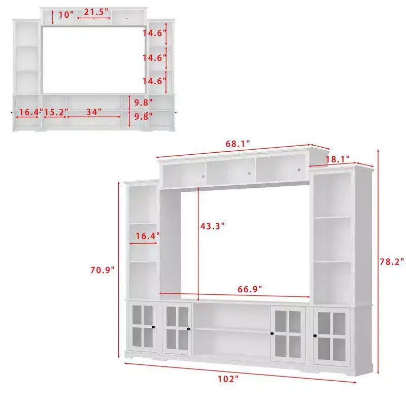 Famapy Entryway Mudroom Cabinet,Farmhouse Hallway Storage Wall Unit,Display Cabinet,Adjustable Shelves,Kitchen Pantry Organizer for Wine&Spices