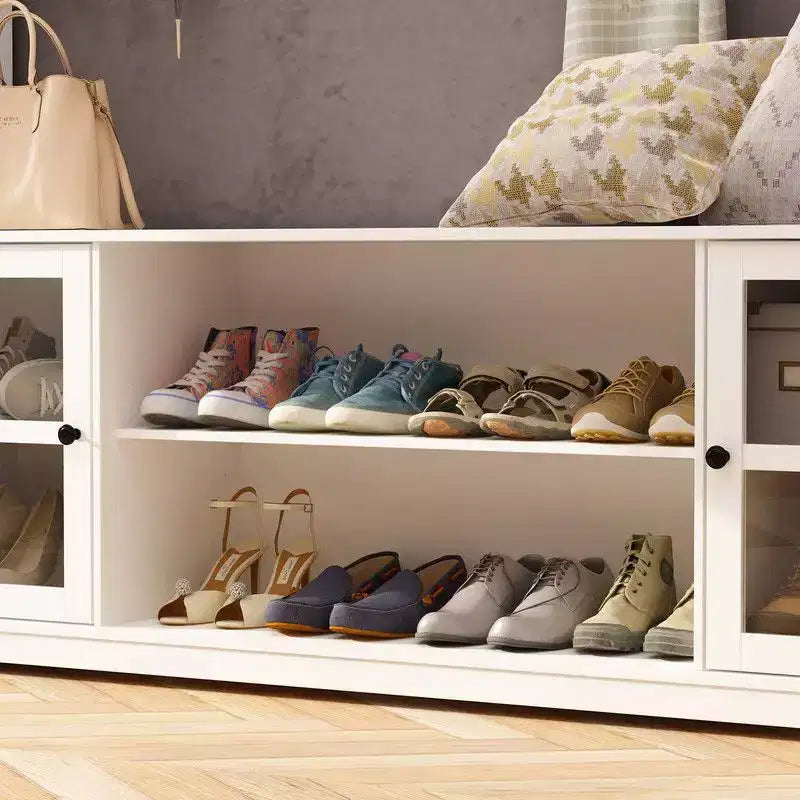 Famapy Entryway Mudroom Cabinet,Farmhouse Hallway Storage Wall Unit,Display Cabinet,Adjustable Shelves,Kitchen Pantry Organizer for Wine&Spices